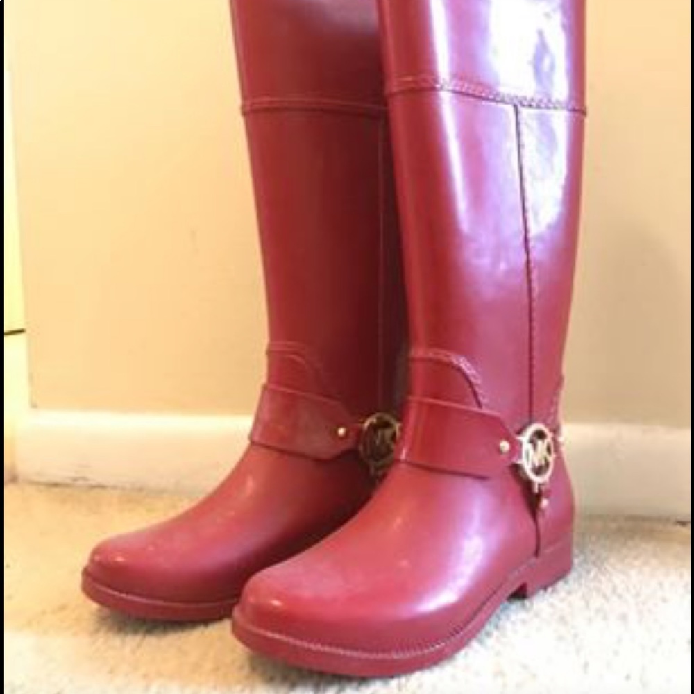 👢Michael Kors red rain boots☔️